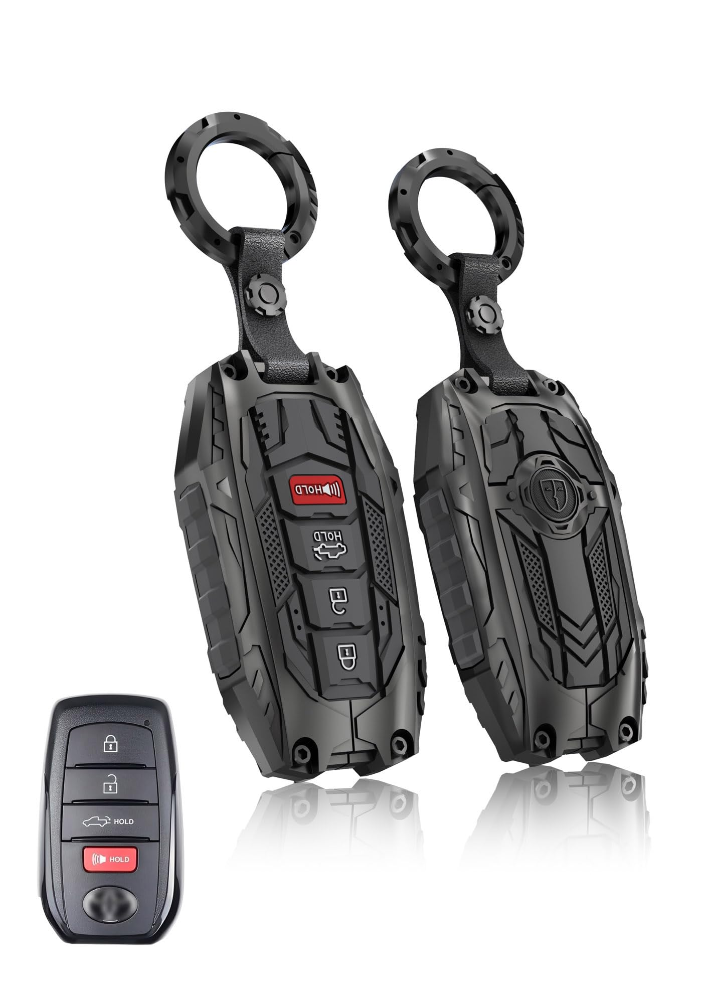 WiCuaSix heavy key fob cover for Toyota fob close-up showing durable protection