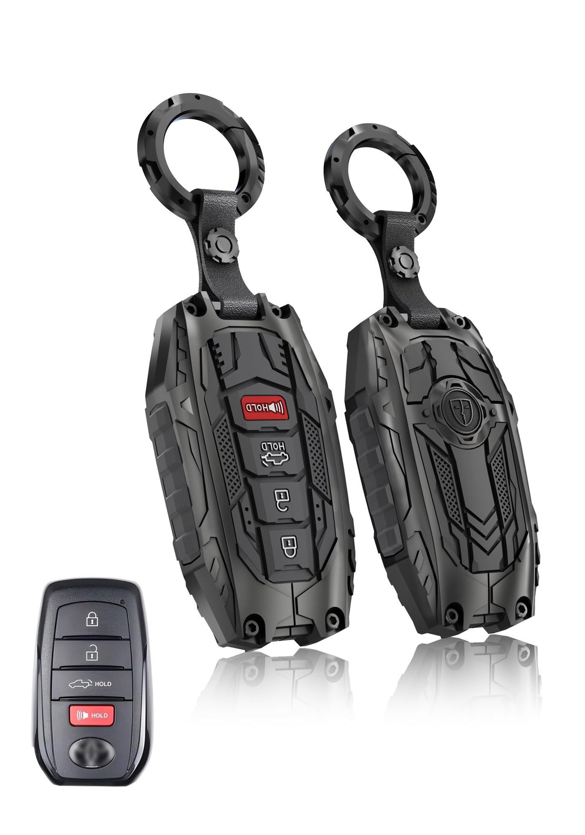 WiCuaSix heavy key fob cover for Toyota fob close-up showing durable protection