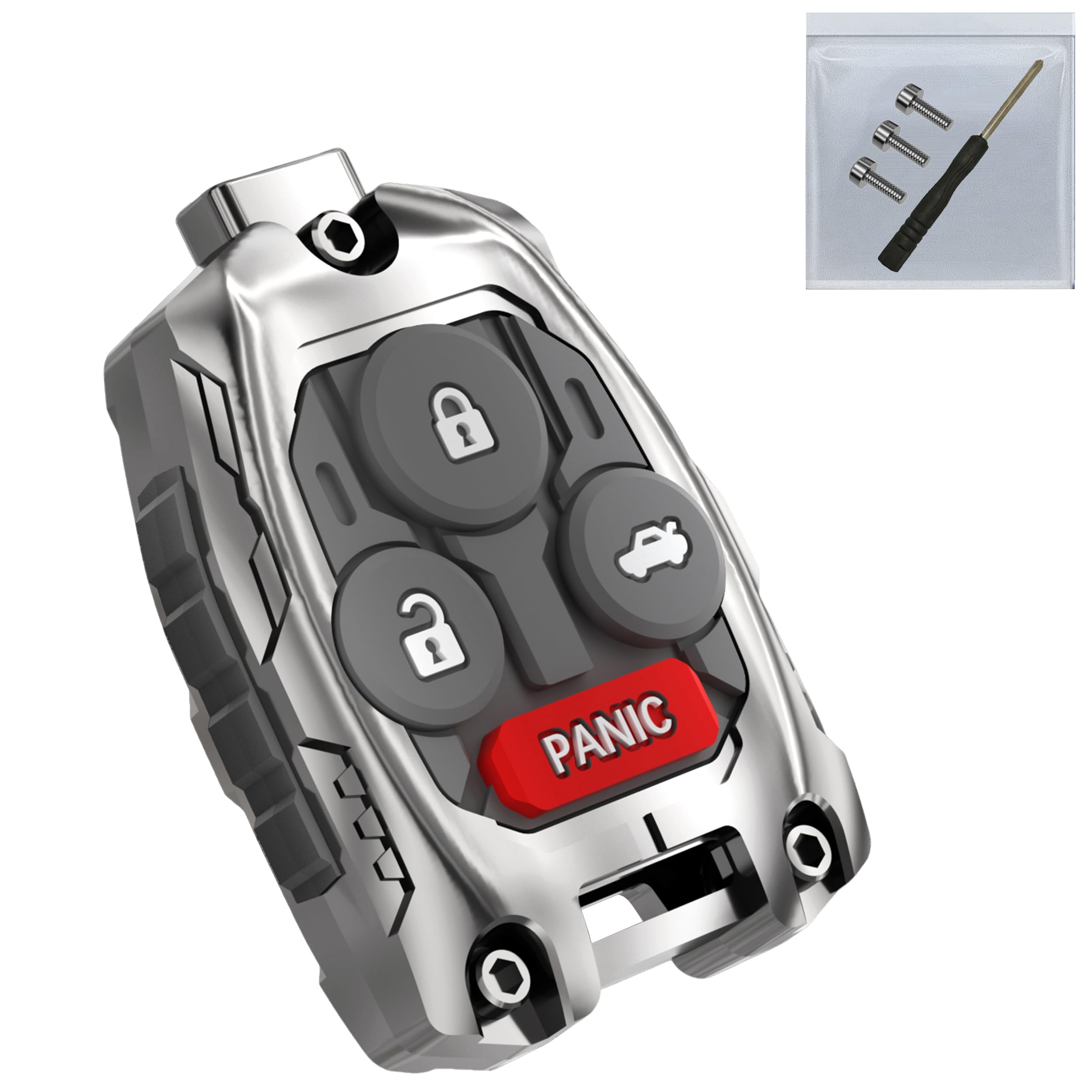 WiCuaSix Honda key shell front view with durable zinc alloy for lasting protection.
