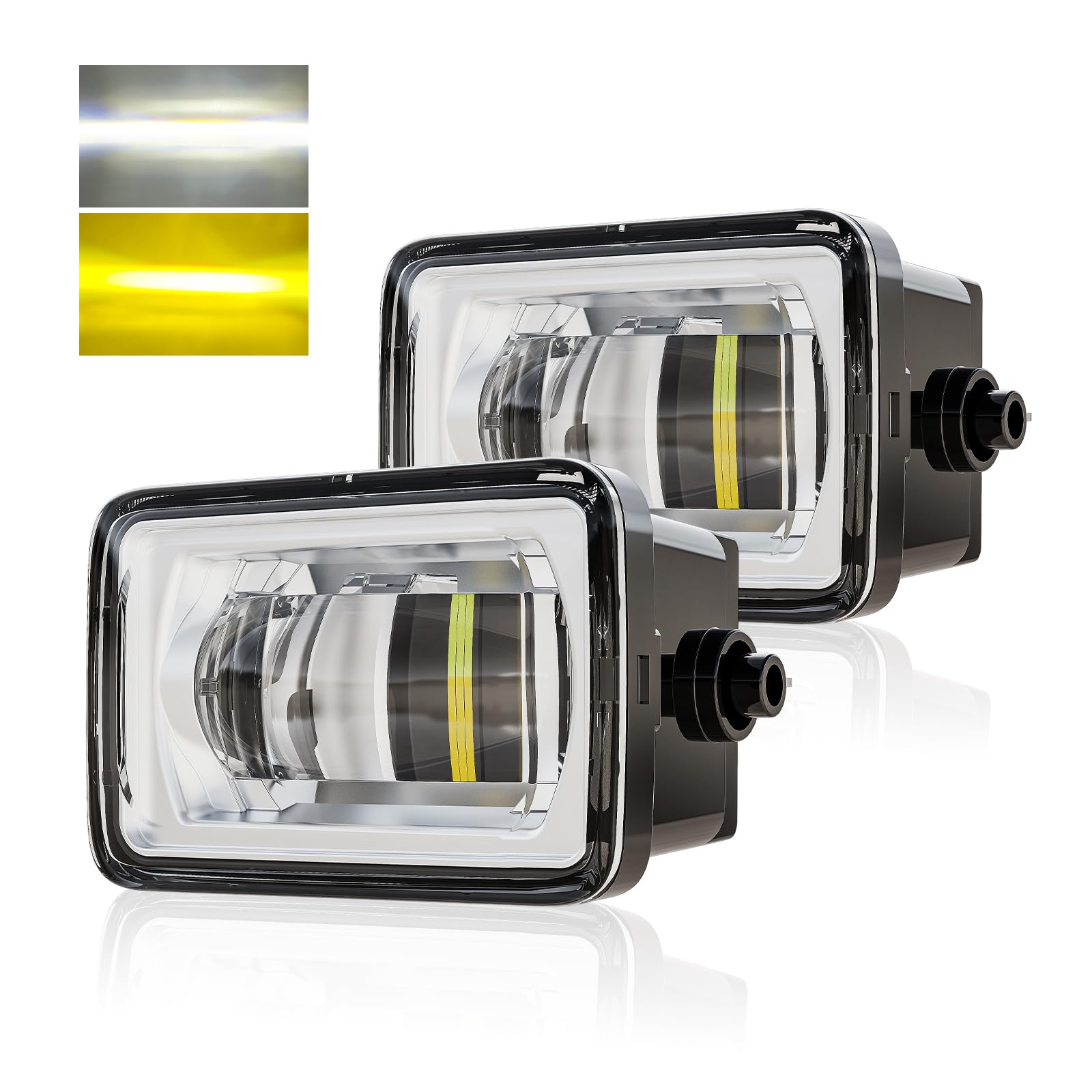 Wideep dual-color LED fog light left for F-150 enhances fog visibility.
