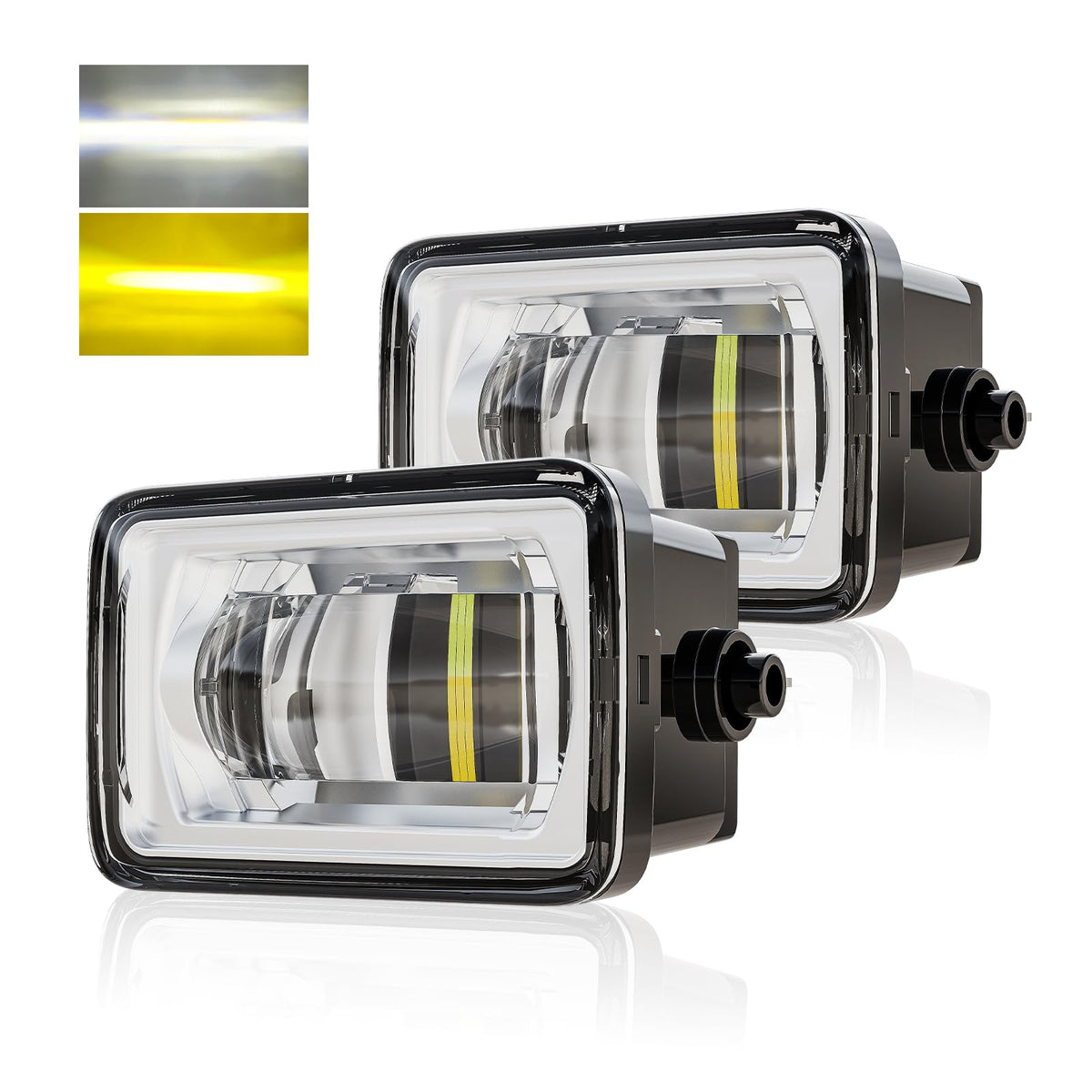 Wideep dual-color LED fog light left for F-150 enhances fog visibility.