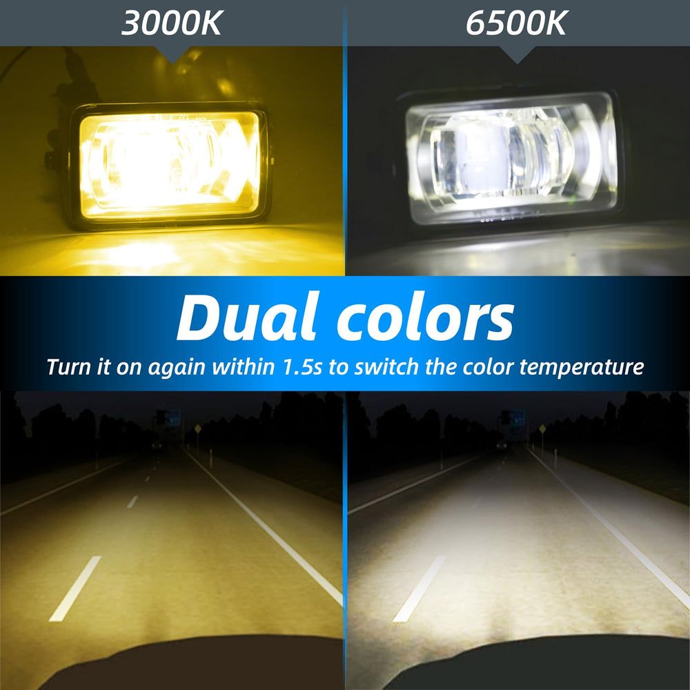 Wideep dual-color LED fog light right for F-150 enhances fog visibility.