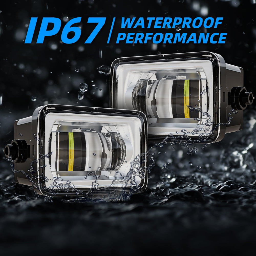 Wideep polycarbonate lens fog light resists impact and weather exposure.