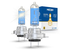 Wideep H7 headlight bulbs pack 2 ready for installation, delivering reliable brightness on nightly drives.