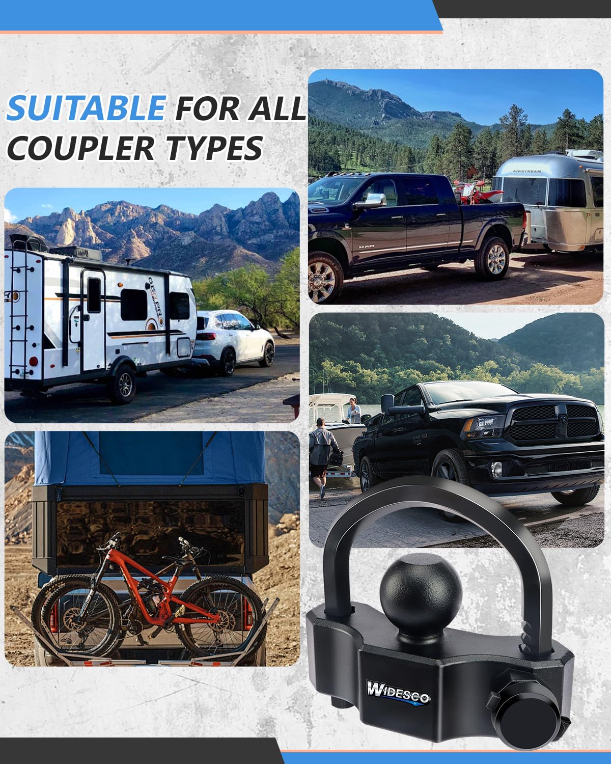 Widesco full-coverage coupler protection for compatible trailers.