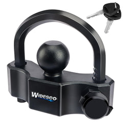 Widesco universal trailer coupler lock for 1-7/8, 2, 2-5/16 inch couplers.