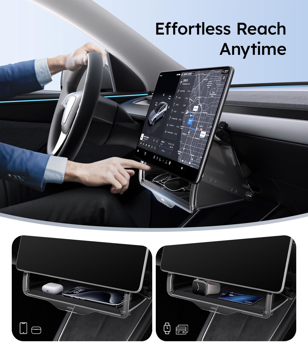 Wigoo fast-install wrap-around system stays secure during drives.