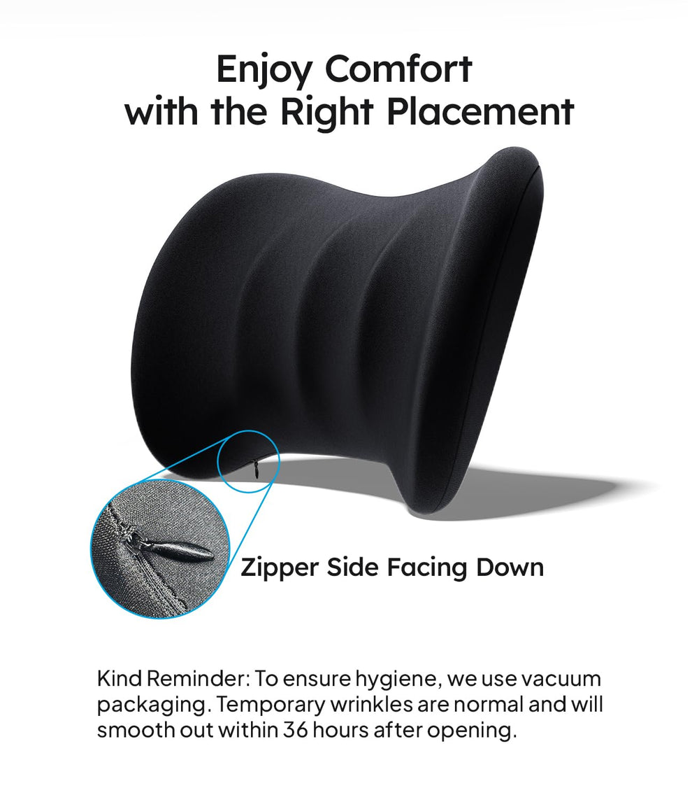 Wigoo lumbar pillow office chair use during desk work.