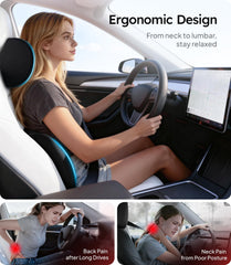 Wigoo lumbar support cushion reinforces lower back for steady posture during commutes.
