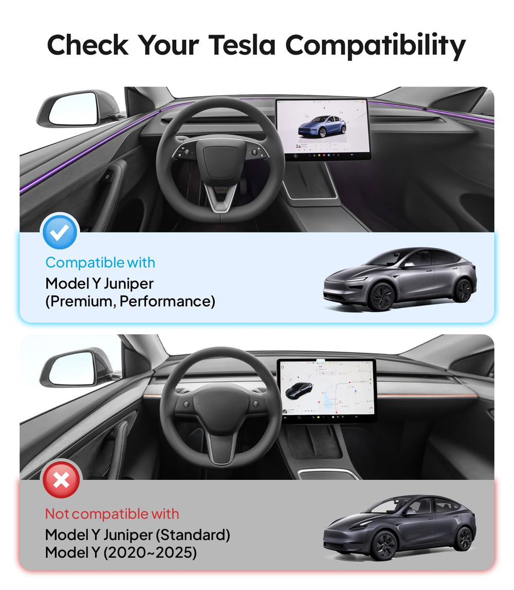 Wigoo snap-in installation secures the organizer without tools on Model Y Juniper.