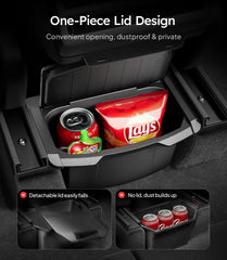 Wigoo dual-function tray serves as trash can and tissue holder in back seat.