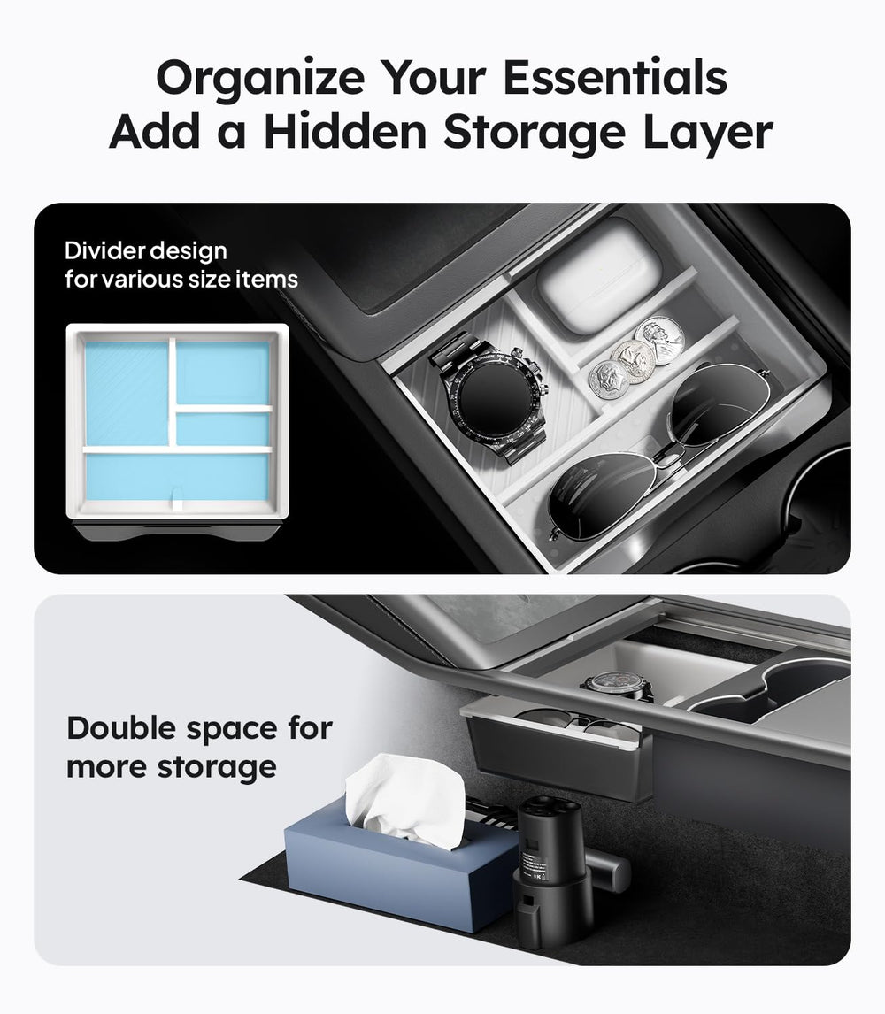Wigoo preserved cup holder space plus hidden storage with magnetic switch