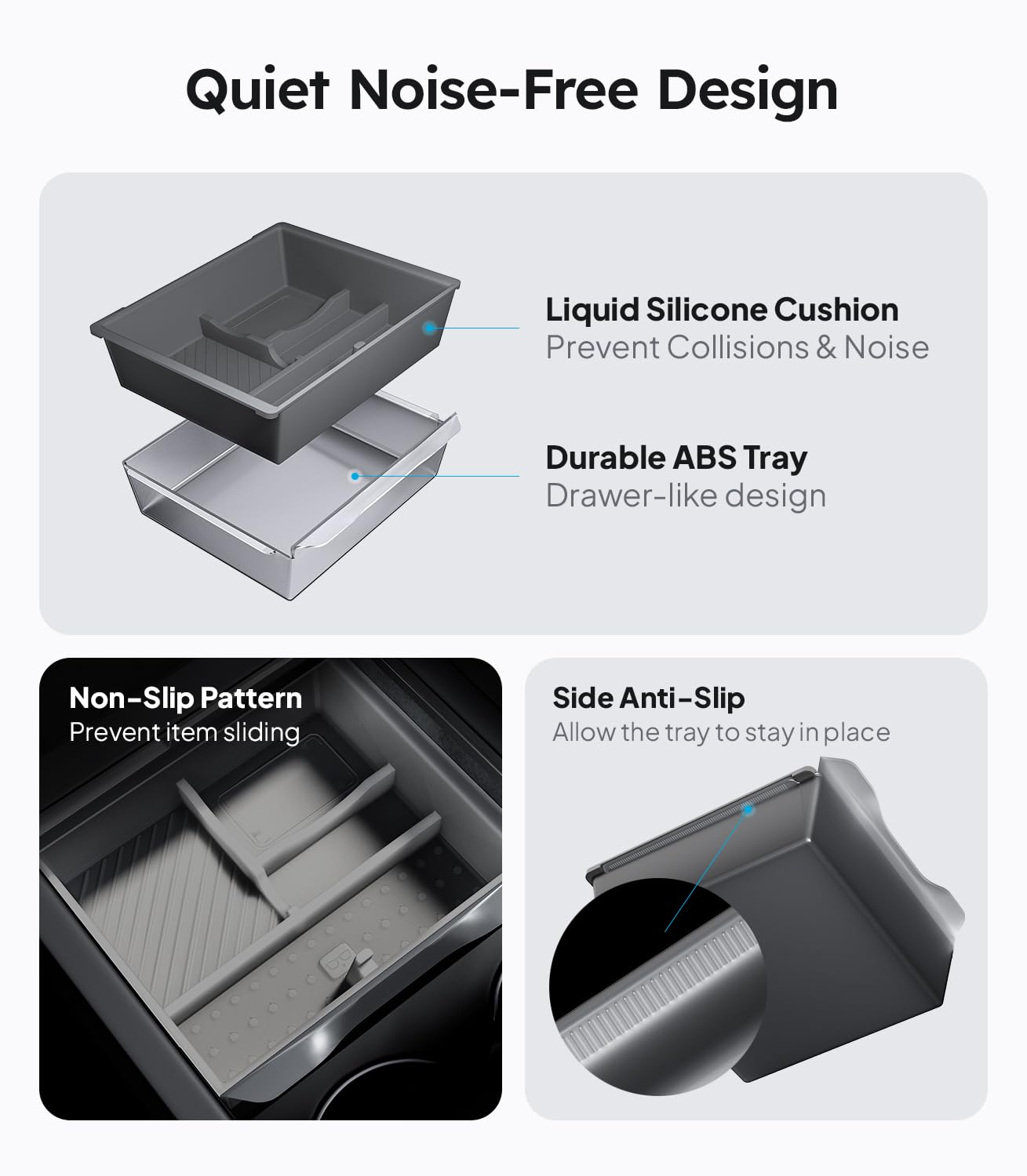 Wigoo console design preserves cup holder space for large drinks