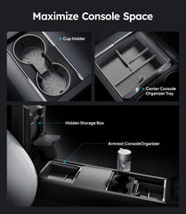 Wigoo silicone-lined console tray reduces noise and cushions items during drive