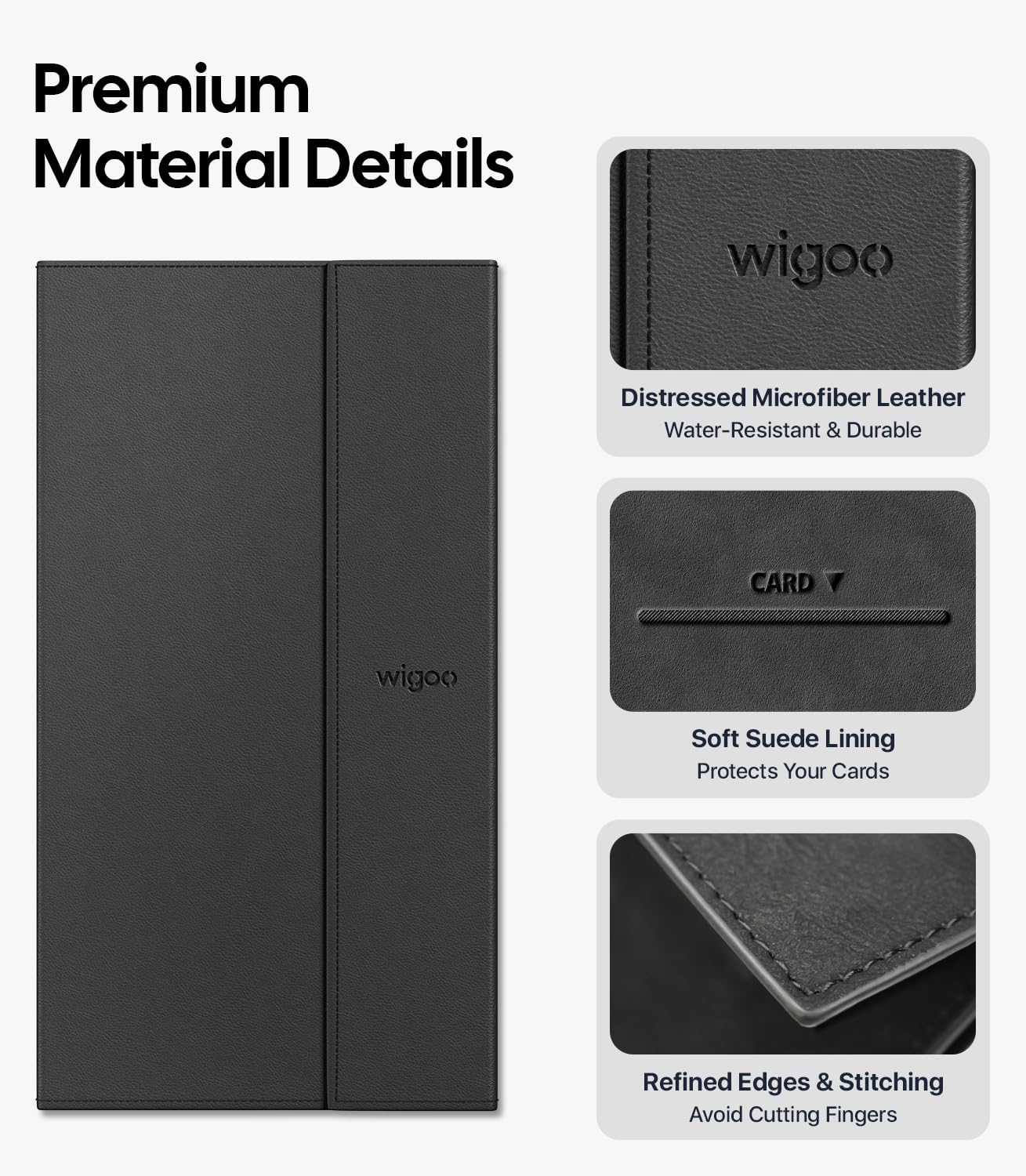 Wigoo large PVC pocket stores essential documents flat and protected