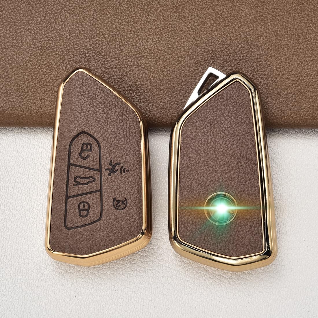 WiiLemz Golf Mk8 key fob cover in brown blends luxury with daily wear defense