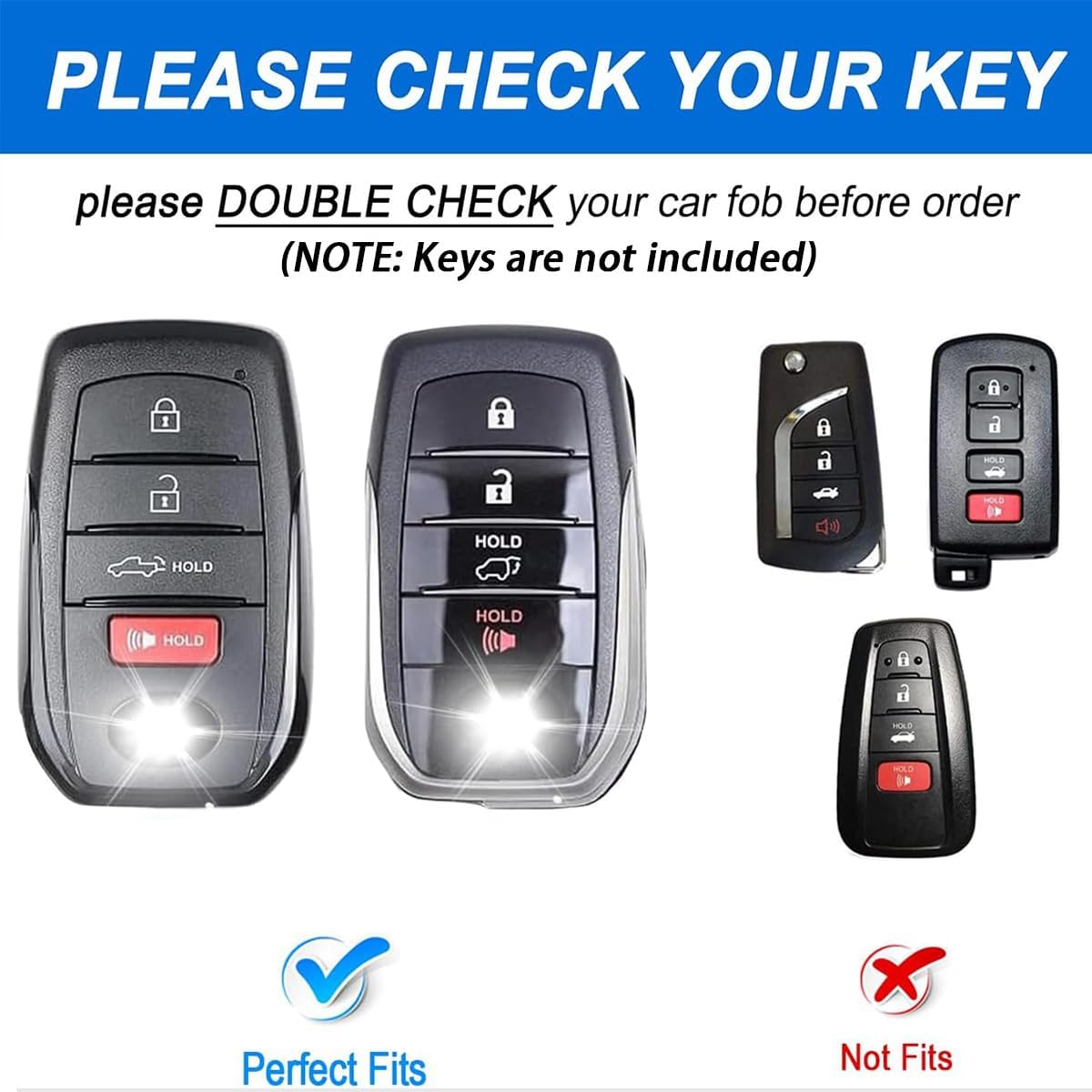 WiiLemz Toyota key fob cover with 4-button layout keeps easy access