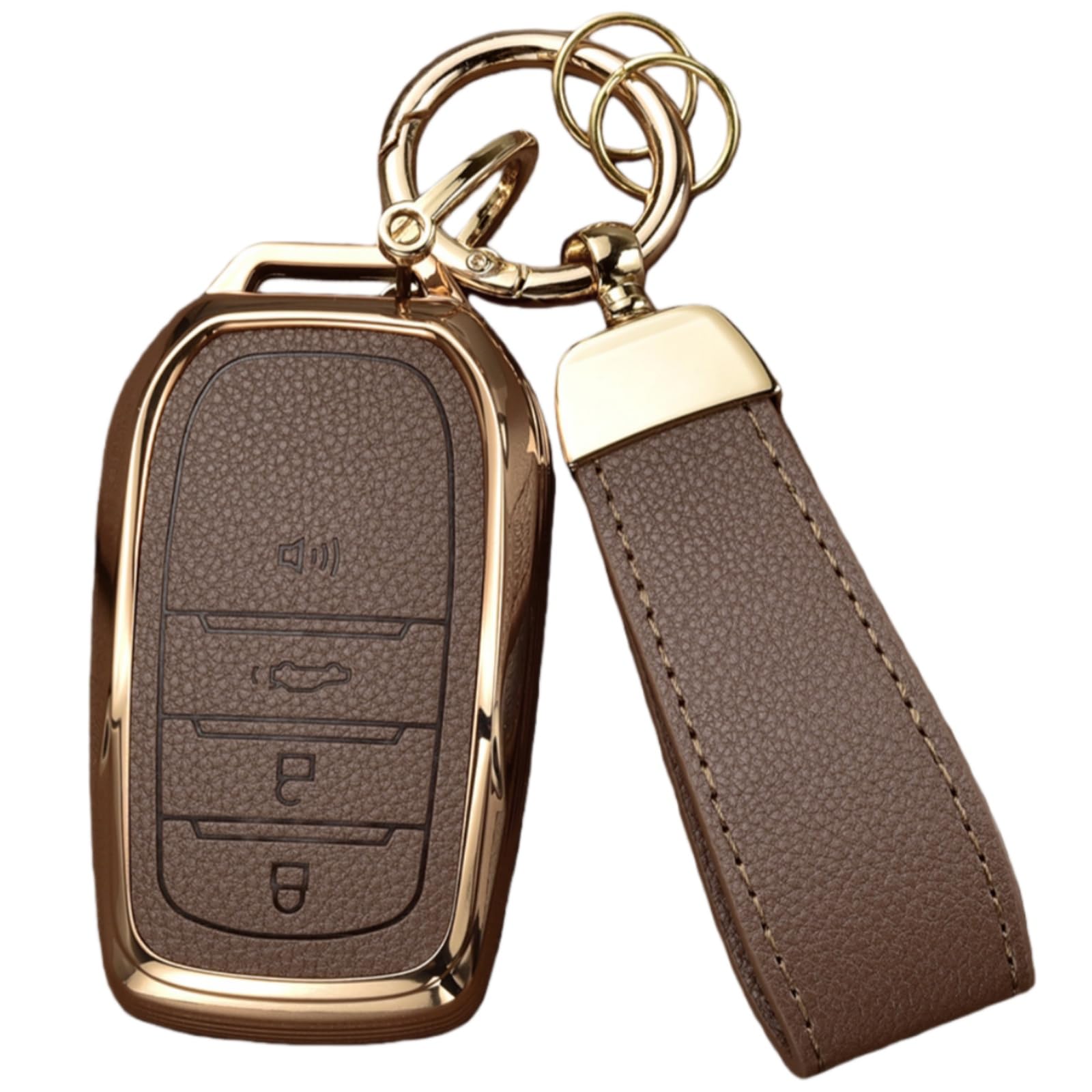WiiLemz Toyota key fob cover in brown upper leather protects against daily wear