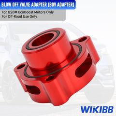 WIKIBB BOV adapter CNC billet aluminum red finish highlights premium durability.