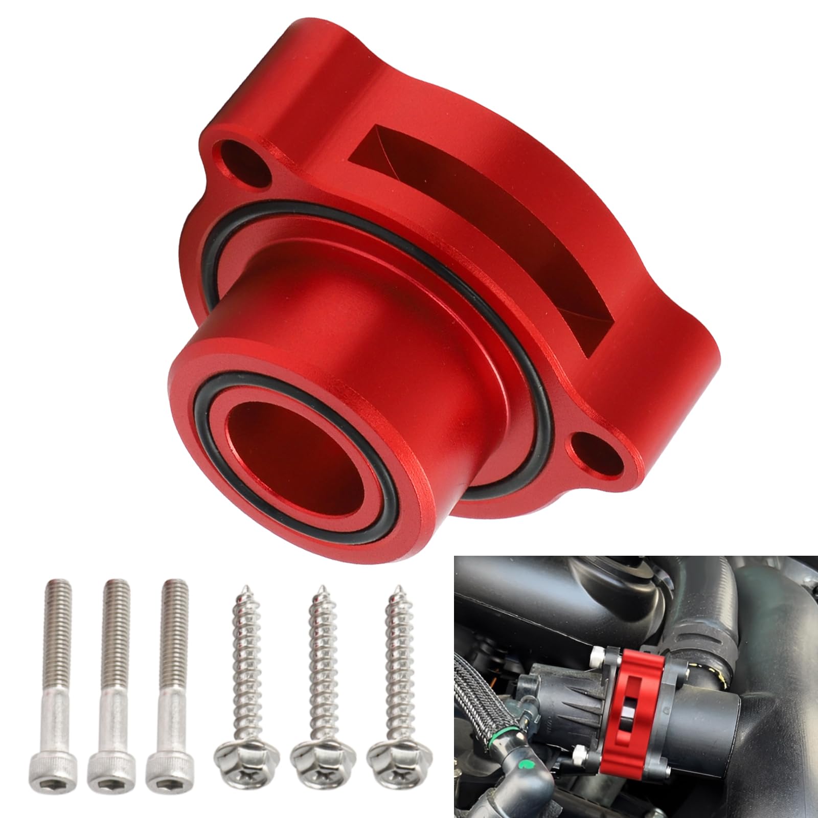 WIKIBB BOV adapter in red finish for Silverado and CT4 compatibility.