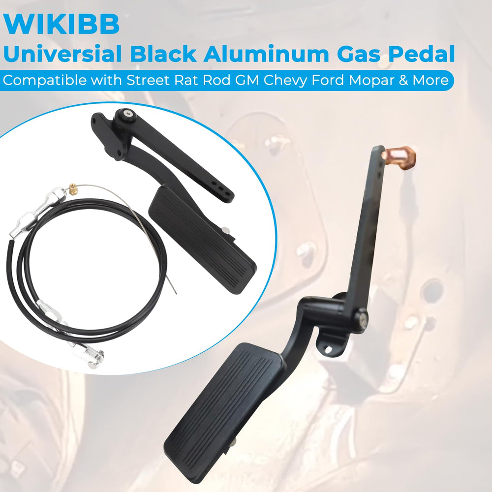 WIKIBB gas pedal with braided throttle cable ensures smooth operation across GM, Chevrolet, Ford models.