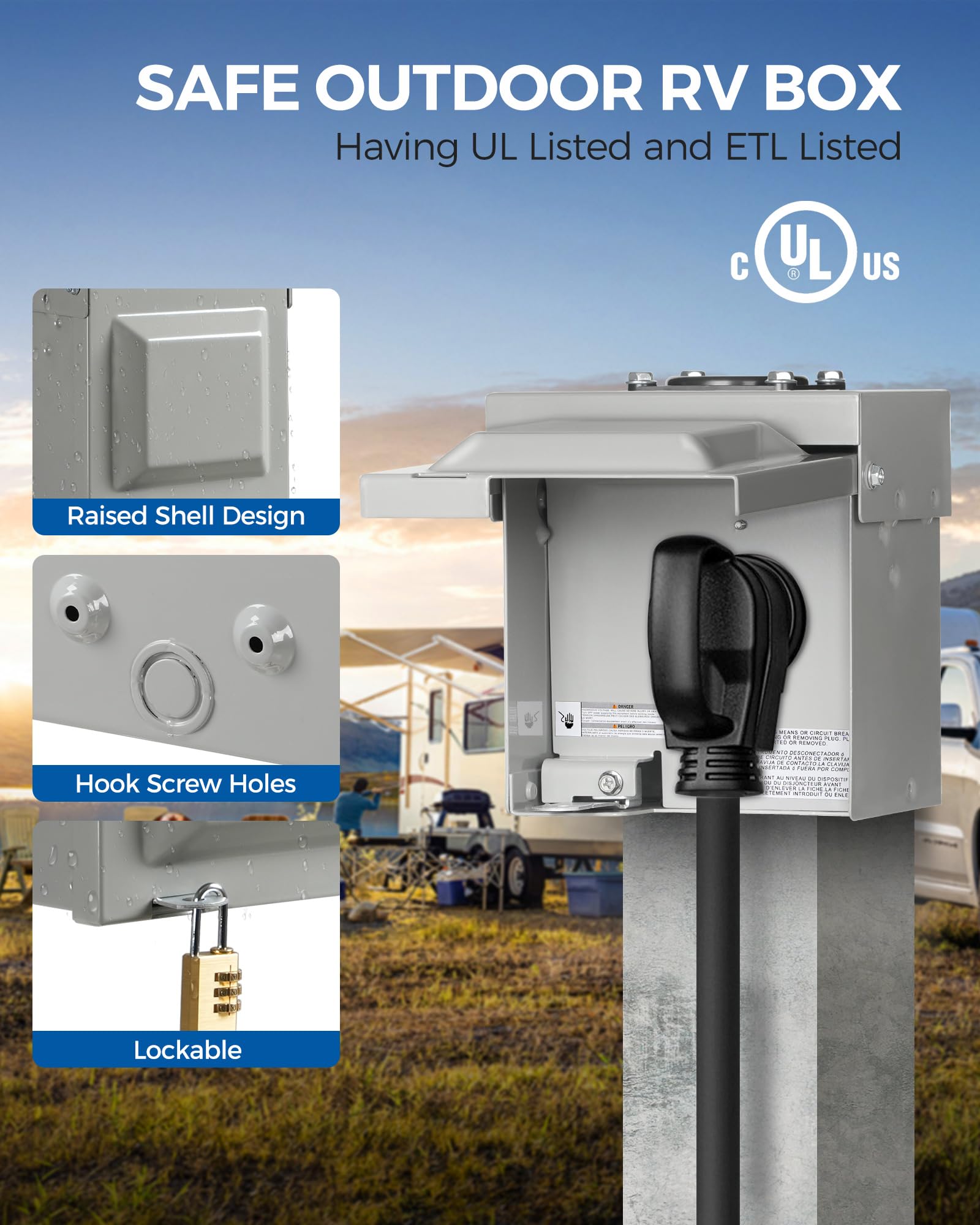 Galvanized steel WILAWELS box resisting rust outdoors
