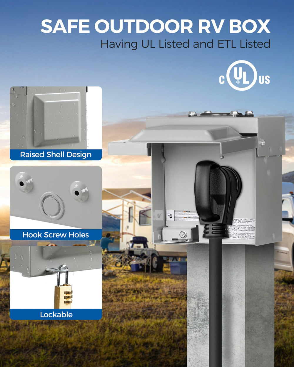 Galvanized steel WILAWELS box resisting rust outdoors