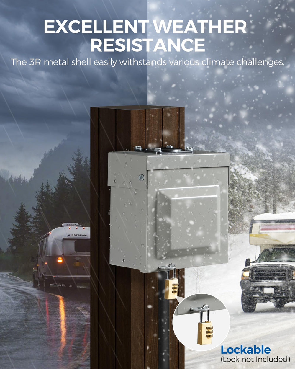 Lockable outlet box by WILAWELS for secure power at sites
