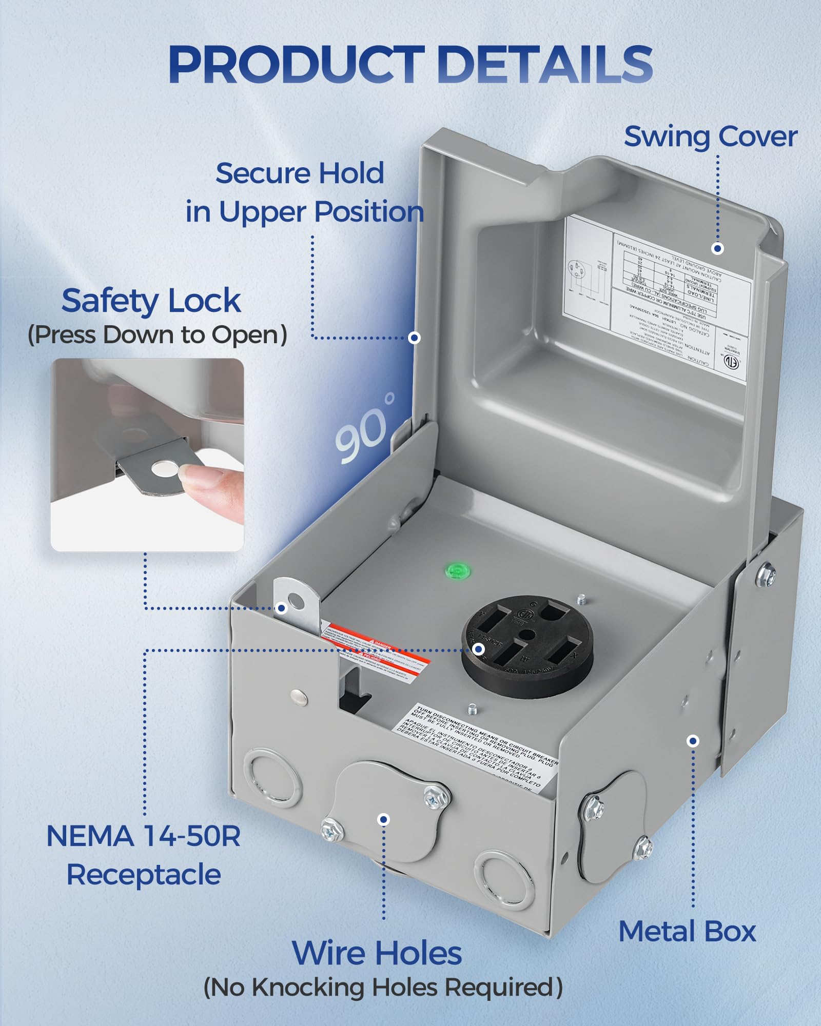 WILAWELS outdoor RV power box mounted outdoors for campsite use
