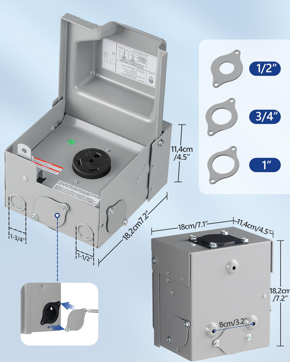 WILAWELS bottom and back pass-through holes for easy wiring