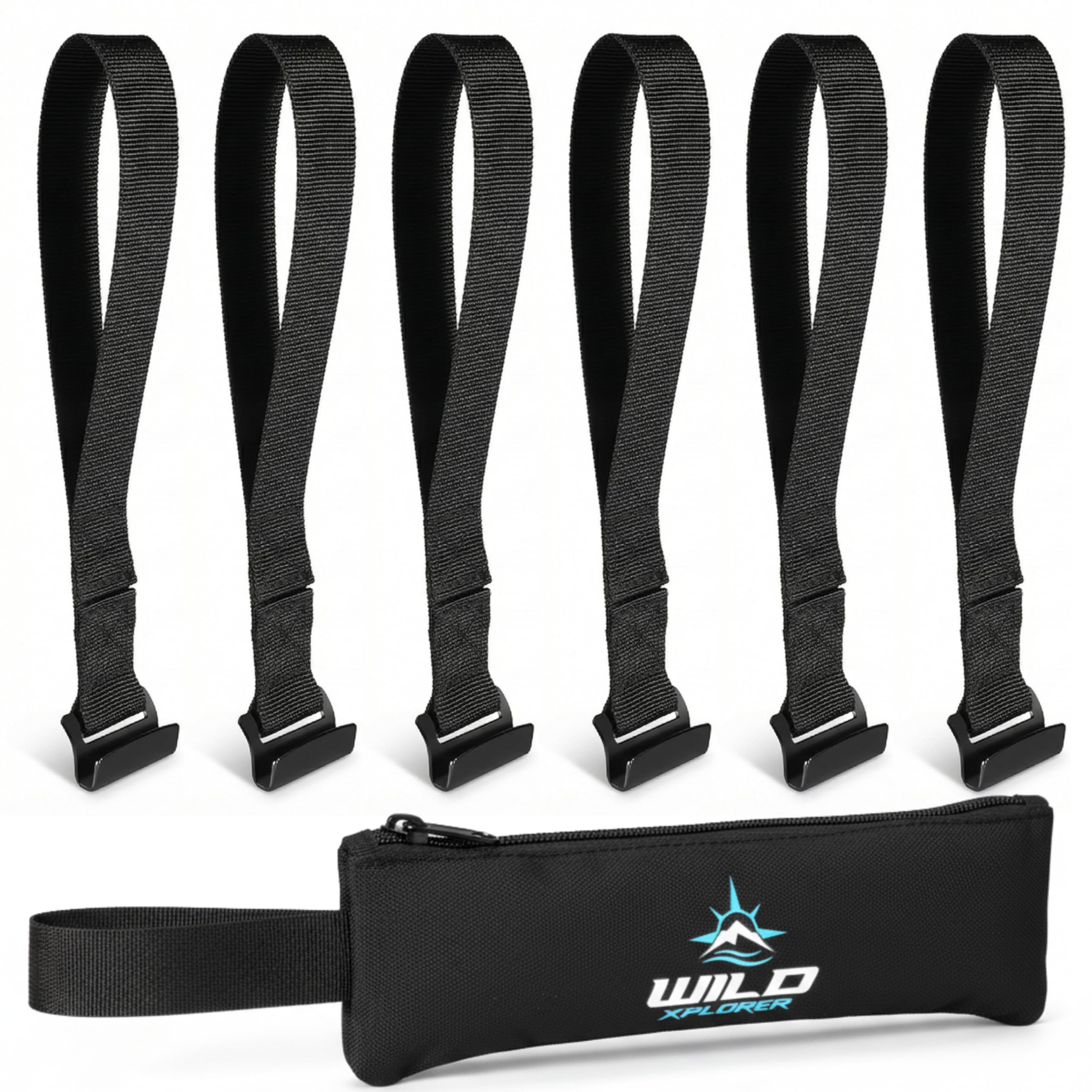 Wild Xplorer door hook tie-down strap secures rooftop cargo quickly on any car