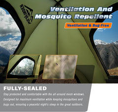 WildFinder truck bed tent large entry door for easy access at night