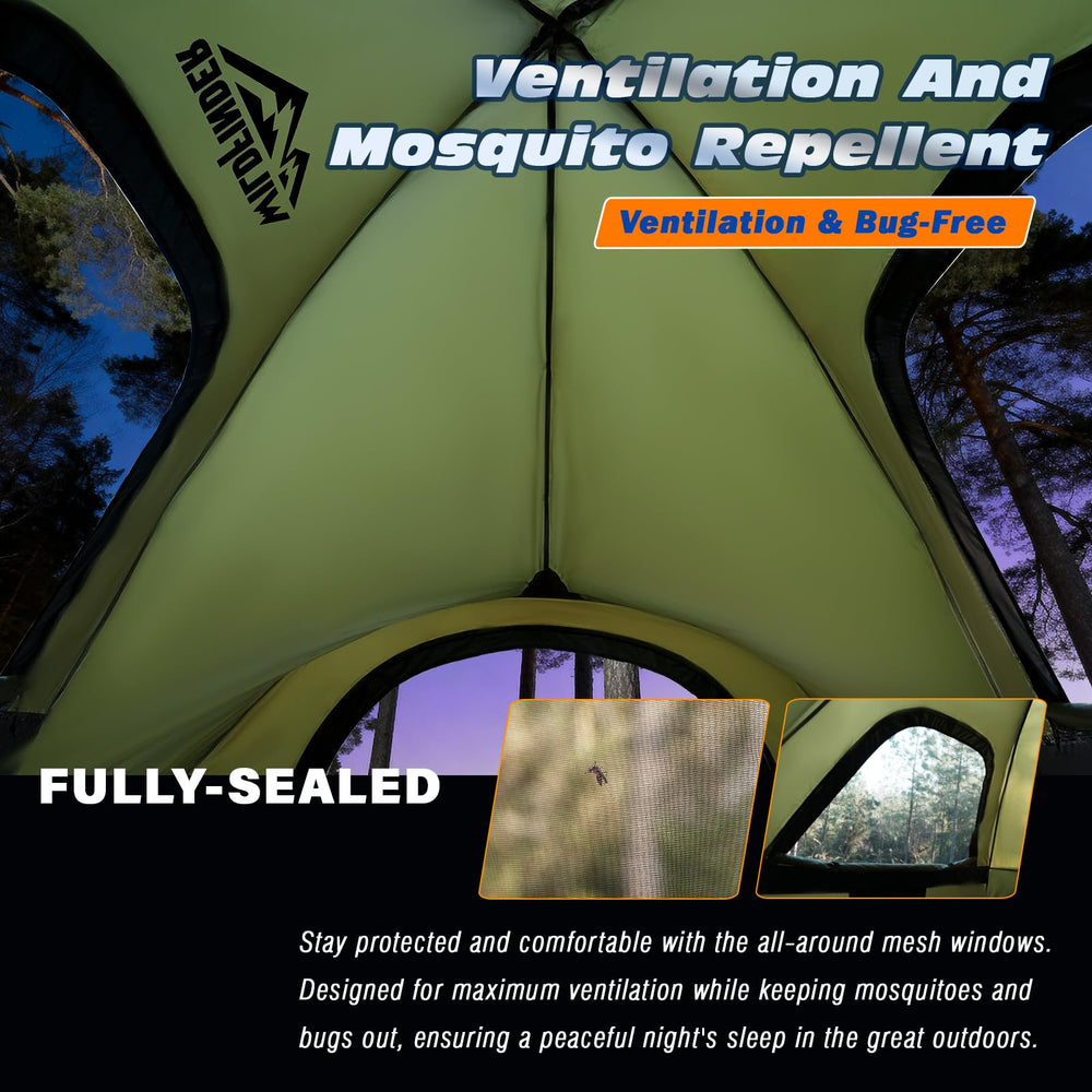 WildFinder truck bed tent interior spacious for two campers under the starry sky