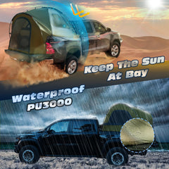 WildFinder truck bed tent packed for portable car camping