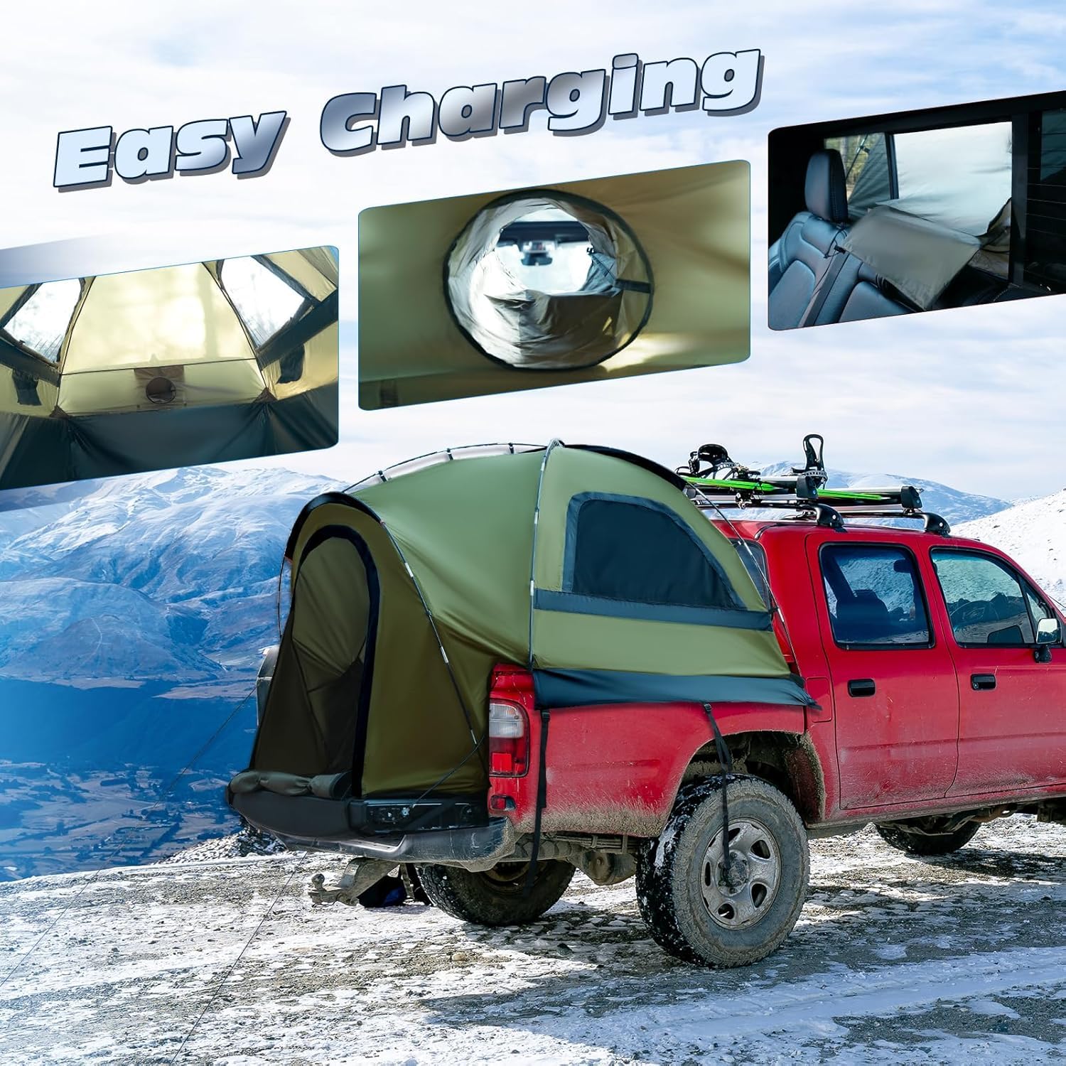 WildFinder truck bed tent seamless integration enables powering devices from truck