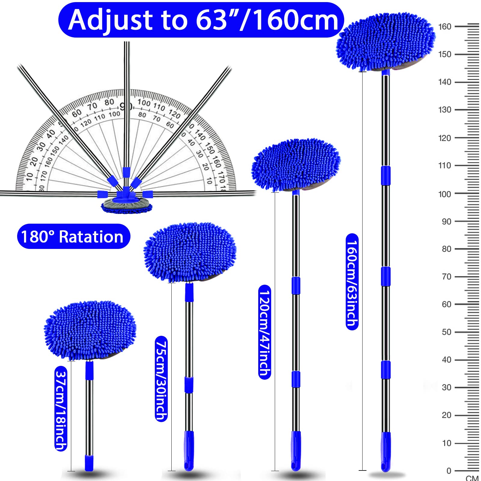 WillingHeart 180-degree rotatable head for dead-angle cleaning.