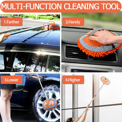 WillingHeart 2-in-1 chenille microfiber sponge duster interior and exterior cleaning