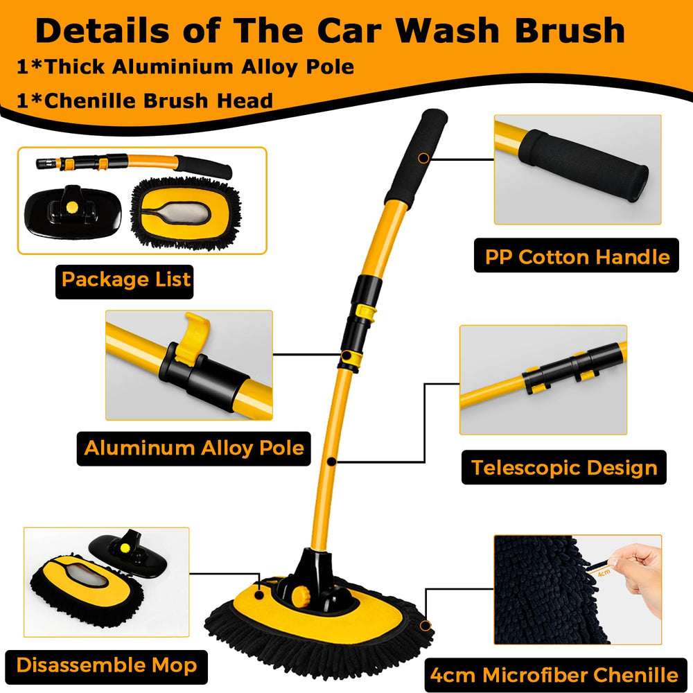 WillingHeart microfiber chenille bristles absorb water without scratching paint.
