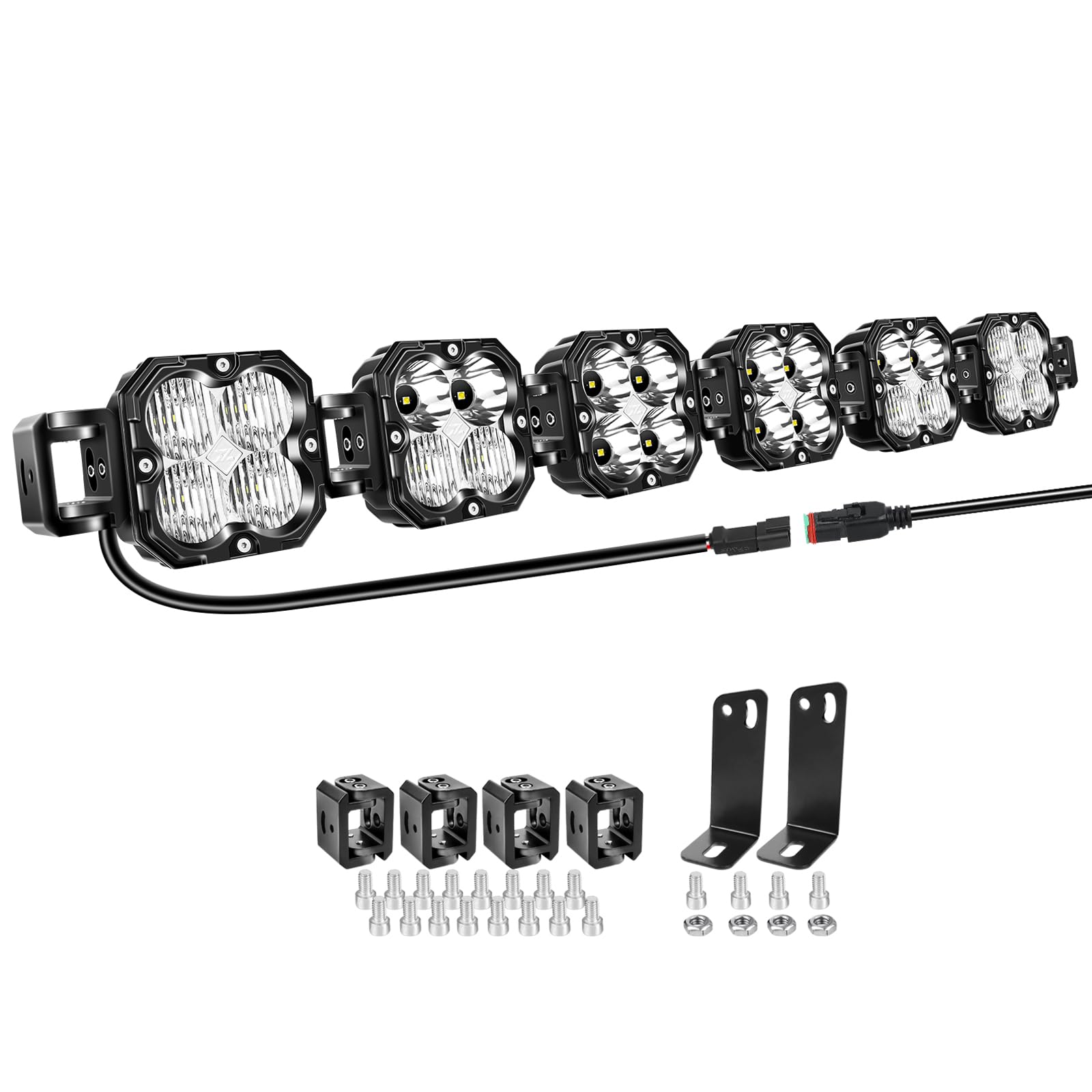 Willpower 40-inch LED light bar front beam for wide night visibility.