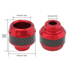 Windance front fork slider closeup red highlights the CNC aluminum finish and build quality