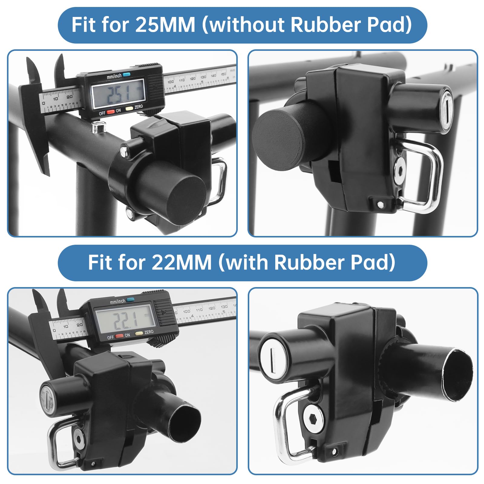 Windance helmet lock mounted on luggage rack for secure parking.