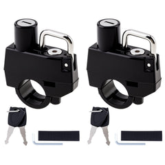 Windance two-pack helmet lock mounted on handlebars for quick security.