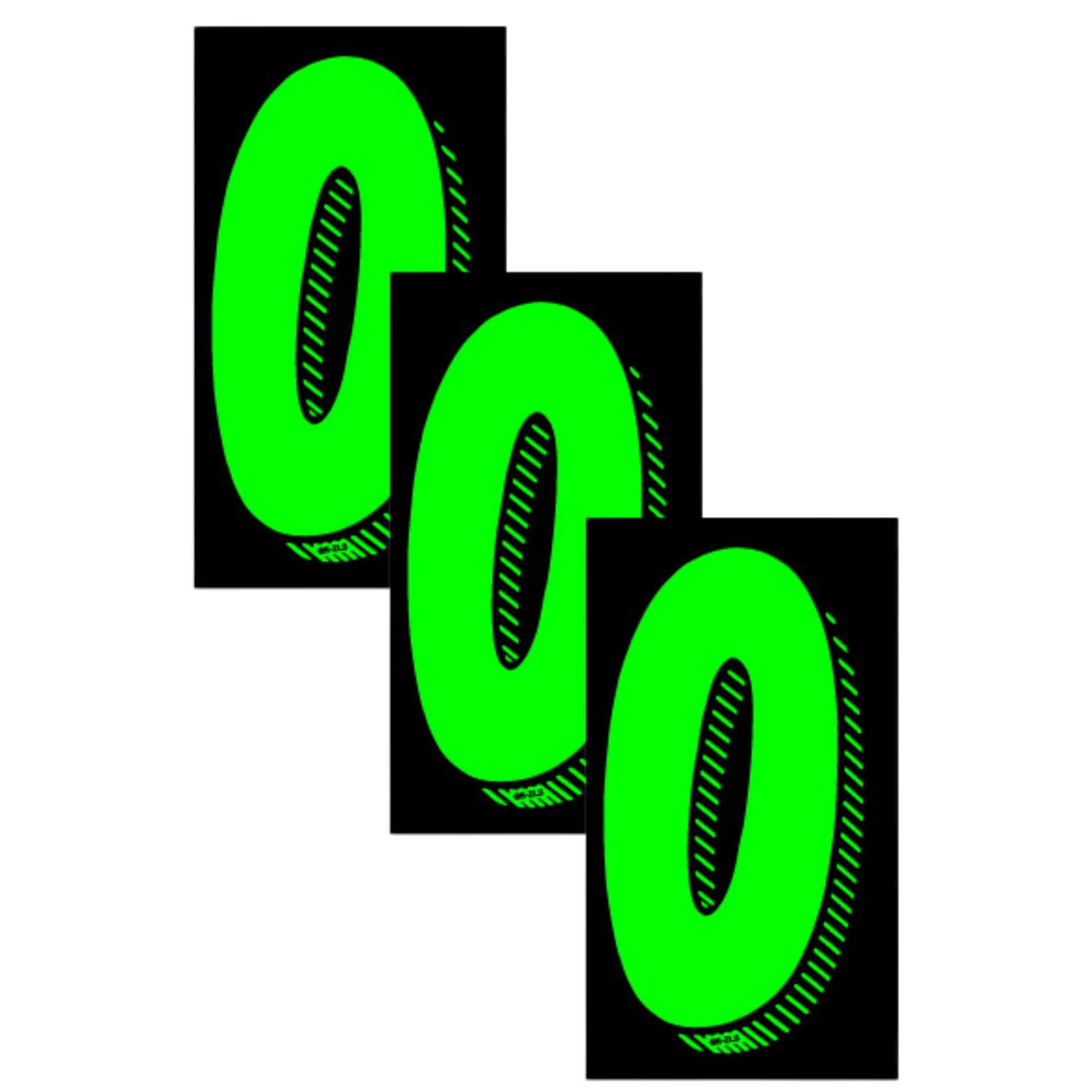 Windshield Pricing Numbers green chartreuse close-up for high visibility pricing displays.