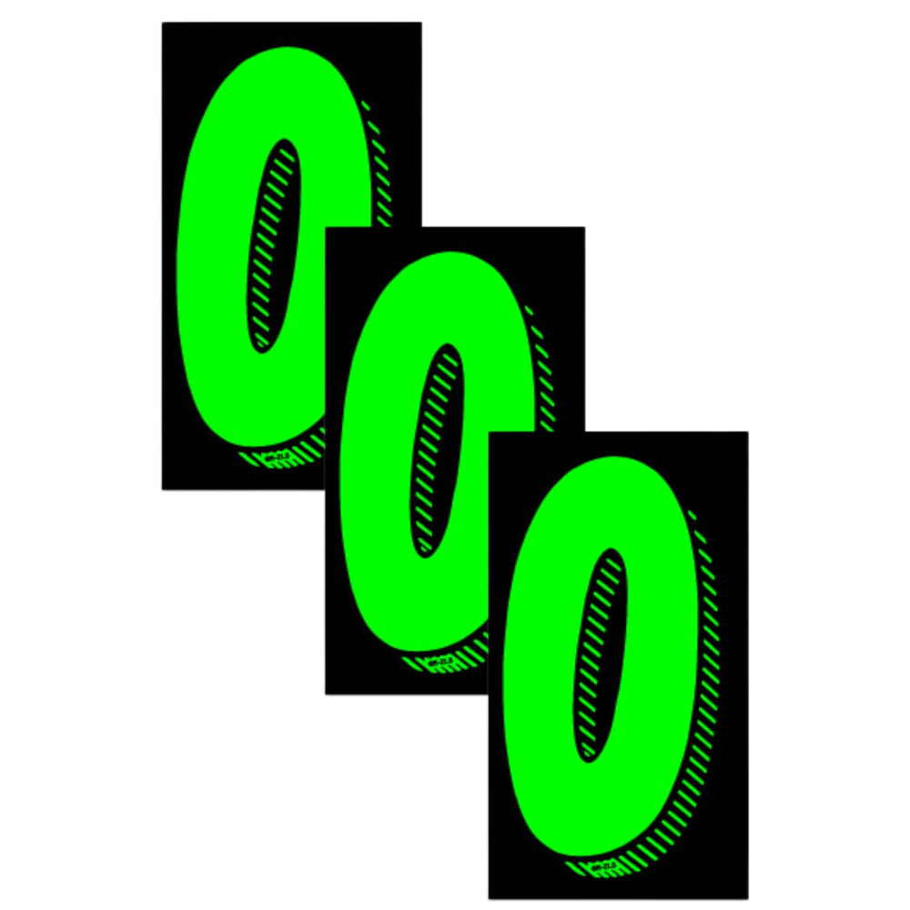 Windshield Pricing Numbers green chartreuse close-up for high visibility pricing displays.