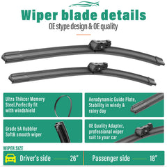 WINDSMILE 11-inch rear wiper blade improves rear visibility