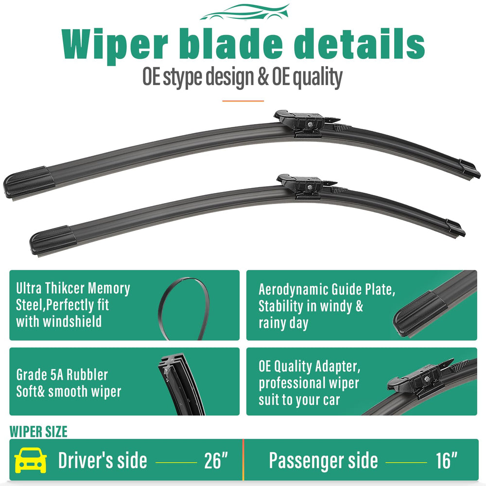 WINDSMILE 11-inch rear wiper blade provides reliable wipe on Lincoln MKC rear window.