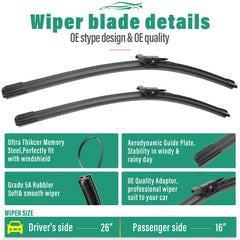 WINDSMILE 11-inch rear wiper blade provides reliable wipe on Lincoln MKC rear window.