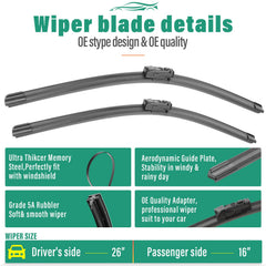 WINDSMILE 14-inch rear wiper blade enhances rear visibility