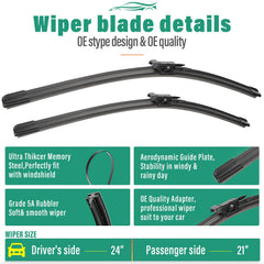 WINDSMILE 21-inch front wiper blade for Pontiac G6 delivers streak-free performance.
