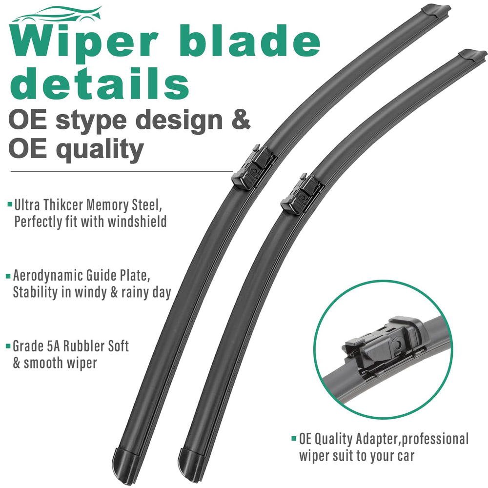 WINDSMILE 21in front wiper blades pack-2 for Malibu providing clear view